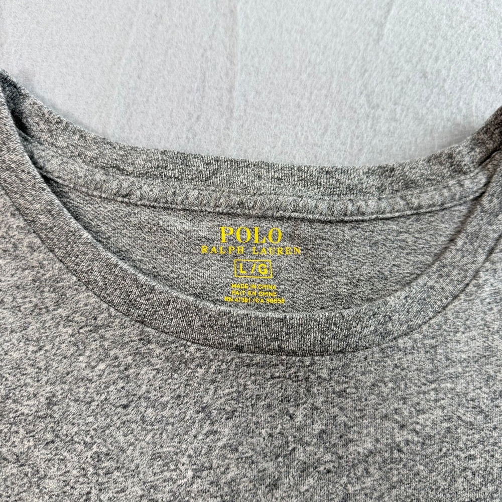 Polo Ralph Lauren T-Shirt Mens L Gray Long Sleeve Cotton Pony Everyday Basics - Picture 3 of 9